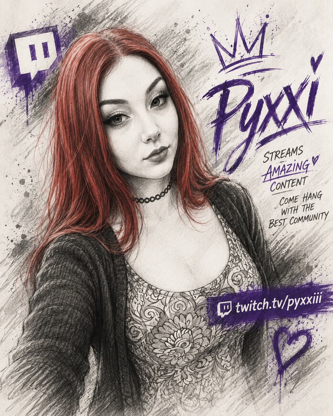 Stylized Pyxxi Twitch creator artwork